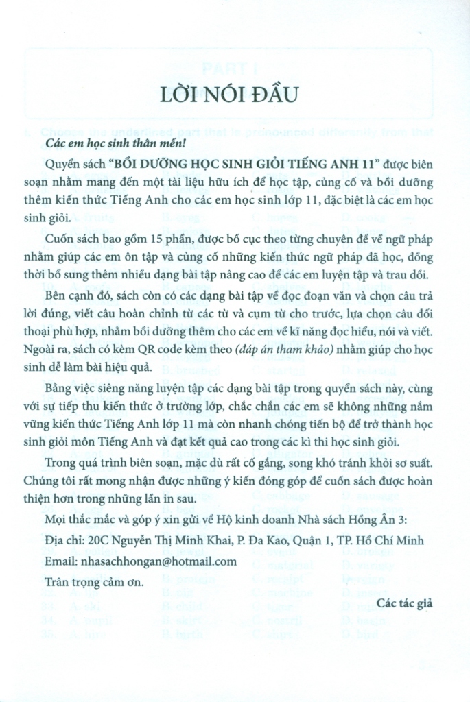 BỒI DƯỠNG HỌC SINH GIỎI TIẾNG ANH LỚP 11 (Dùng chung cho các bộ SGK hiện hành)